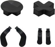 🎮 4 pack interchangeable stainless steel paddles and 2 d-pads - replacement parts for xbox one elite series 2 controller & xbox one elite controller (black) logo