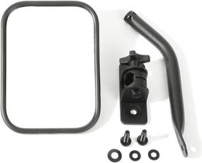 img 4 attached to Rugged Ridge 11025.14 Quick Release Mirror: Rectangular, Textured Black, Perfect for 97-18 Wrangler