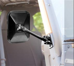 img 2 attached to Rugged Ridge 11025.14 Quick Release Mirror: Rectangular, Textured Black, Perfect for 97-18 Wrangler