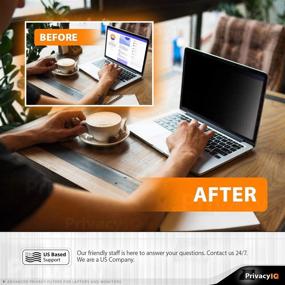 img 2 attached to 🖥️ Фильтр приватности для ноутбука Privacy IQ, 15,6 дюймов – уровень приватности 60 градусов, продвинутая антибликовая технология, снижение ультрафиолетового и синего излучения; совместим с Asus, Dell, HP, Lenovo и другими.