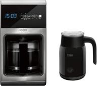 ☕️ caso design coff.1-2-kit-black: 10-cup filter coffee maker + free creama magic electric milk frother (black) logo