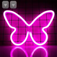 led neon signs for bedroom - pink butterfly lights for wedding, christmas party, kids room - usb or battery powered - neon wall signs for girls логотип