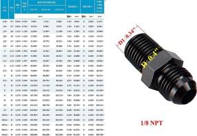 img 2 attached to 🔌 Высококачественный алюминиевый адаптер для шланга с резьбой AN6 6AN Flare на 1/8 NPT для мужских соединений - соединительная труба для топливного масляного шланга, JIC 6AN 9/16-18 мужской фланец на 1/8" NPT - черный анодированный для оптимальной производительности