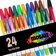 🎨 mosaiz 24-color face paint kit for kids - washable crayons for clown or halloween makeup - water-based makeup and body paint logo