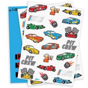 img 3 attached to 🏎️ xo, Fetti временные татуировки Party Supplies для гоночной машины - 44 стиля с блестками: идеально для гоночных дней рождения, вечеринок команд пит-стоп, клетчатых флагов, врум и колес!