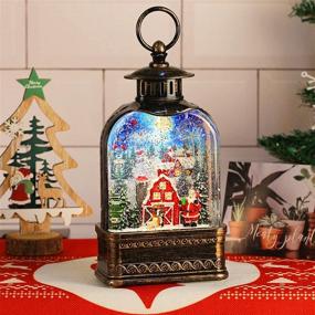 img 1 attached to 🎅 Christmas Snow Globe Water Lantern - 11 Inch Musical Xmas Water Globe with Timer - Glittering Church Lantern - Santa Claus Gifts in Snow Village