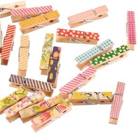 img 2 attached to DECORA 3.5cm/1.38in Colorful Painted Wooden Clothespin Set of 100 Pieces for Photo Clips, Scrapbooking, Crafts, and Gift Wrapping