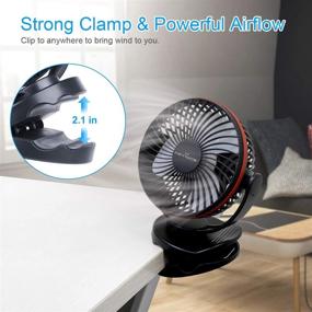 img 1 attached to 🔋 KEYNICE Rechargeable Clip Fan: Portable, Versatile 4-Speeds Stroller Fan with Night Light - Perfect for Camping, Emergencies, Desktop, and More!