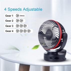 img 3 attached to 🔋 KEYNICE Rechargeable Clip Fan: Portable, Versatile 4-Speeds Stroller Fan with Night Light - Perfect for Camping, Emergencies, Desktop, and More!