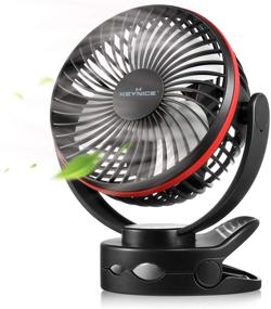 img 4 attached to 🔋 KEYNICE Rechargeable Clip Fan: Portable, Versatile 4-Speeds Stroller Fan with Night Light - Perfect for Camping, Emergencies, Desktop, and More!