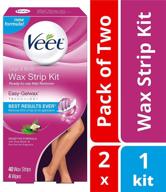 🪒 veet sensitive formula leg & body hair removal kit - ready-to-use cold wax strips, shea butter & acai fragrance - 40 count, pack of 2 logo