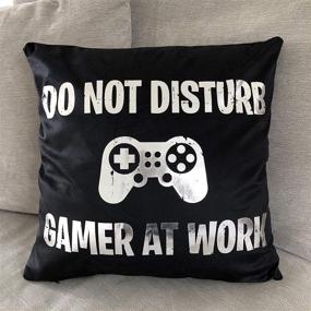 img 3 attached to 🎮 Hilarious Do Not Disturb Gamer at Work Cushion Cover – Perfect Present for Gaming Enthusiasts!