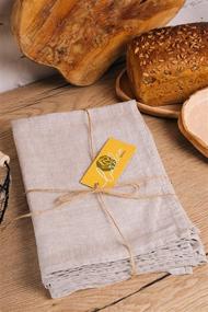 img 3 attached to 🧺 Lint-Free Linen Kitchen Towels | Pack of 2 | 30x20 Inches | Lightweight European Fabric | Flax Tea Towel, Napkin | Table Setting Accessories | Wedding Gift | Made in Canada