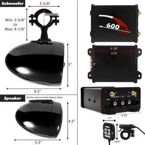 img 1 attached to GoHawk TN4-SX: Водонепроницаемая Bluetooth Аудиосистема для ATV RZR UTV с сабвуфером и динамиками - крепление на руле Yamaha Polaris Can-Am 4 Wheeler