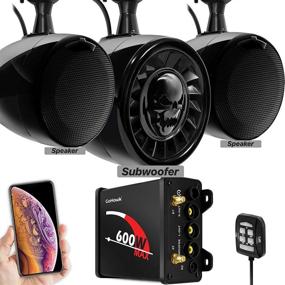 img 3 attached to GoHawk TN4-SX: Водонепроницаемая Bluetooth Аудиосистема для ATV RZR UTV с сабвуфером и динамиками - крепление на руле Yamaha Polaris Can-Am 4 Wheeler