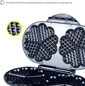 img 2 attached to 🧇 Delicious Heart-Shaped Waffles with the ZZ Heart Waffle Maker – Non-Stick Plate, 1200W (Black/Silver)