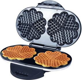 img 4 attached to 🧇 Delicious Heart-Shaped Waffles with the ZZ Heart Waffle Maker – Non-Stick Plate, 1200W (Black/Silver)