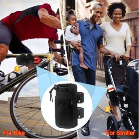 img 3 attached to 🚲 Bike Cup Holder with Mesh Pockets - Adjustable Bicycle Handlebar Cup & Water Bottle Holder - Suitable for Cruiser, Mountain, Fixed Gear, Folding Road Bikes, Wheelchair, Camper, Stroller - 1 Piece