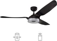 🚗 carro indoor/outdoor smart ceiling fan 56" 3 blade with remote control - alexa/google home/siri compatible, dimmable led light, 10-speed dc motor (black) логотип