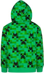 img 3 attached to 👾 Green Creeper Zip-Up Hooded Sweatshirt for Boys and Teens Ages 4-18 - Minecraft Boy's Hoodie