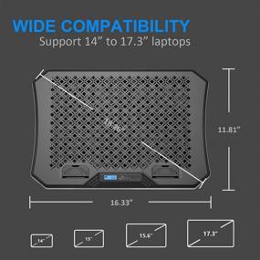 img 2 attached to 💻 AICHESON Laptop Cooler Pad: 6 Cooling Fans, Adjustable Stand, Blue LED Lights, USB Powered Chill Mat for 15-17.3 inch Laptops