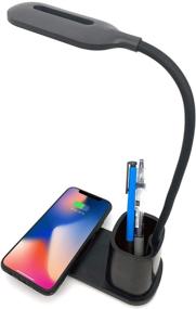 img 4 attached to 🌟 Deke Home Dimmable LED Desk Lamp with Pen Holder, Wireless Charging, and Eye-Caring Table Lights - 3 Brightness Levels, Flexible Rotation, Touch Control, Kids Night Light