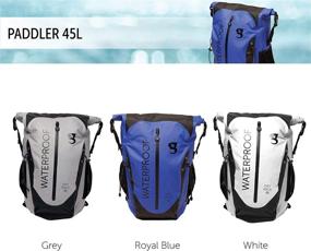 img 2 attached to geckobrands Paddler Waterproof 45L Backpack - Large Dry Bag with Enhanced Comfort and Support, Grey