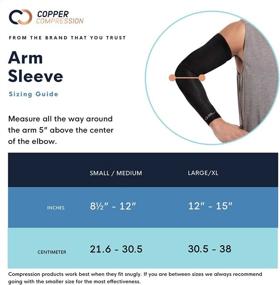 img 2 attached to Copper Compression Arm Sleeve: The Ultimate Copper-Infused Solution for Arms, Forearm, and Elbow Support. Perfect Basketball shooter & Volleyball/Baseball Accessory. Unisex Medium Size Guarantee.