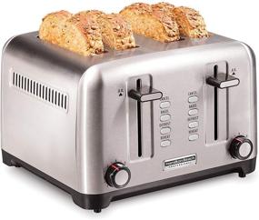 img 4 attached to 🍞 Hamilton Beach Professional 4 Slice Toaster, Stainless Steel with Bagel, Defrost & Reheat Settings (24990)