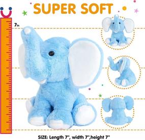 img 3 attached to 🐘 SpecialYou LED Musical Stuffed Animals Elephant: Soft Plush Pillow Toy with Light-Up Feature for Toddler Kids - Blue, 11''