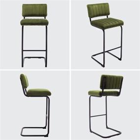 img 1 attached to 🪑 ONEVOG Modern Velvet Barstools: 30 Inch Height, Set of 2 Upholstered Counter Chairs in Green with Black Metal Legs – Perfect for Kitchen, Dining, Parties