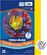 pacon tru-ray yellow 📄 construction paper, 9x12, 50 sheets (103004) logo