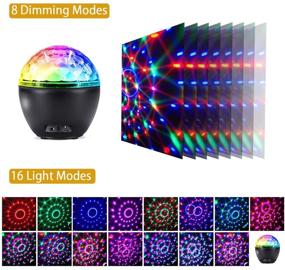 img 3 attached to Bluetooth Disco Light with Remote Control - CrazyFire Party Light for Parties, Holidays, Weddings, and Kids' Room - 16 Light Modes Strobe Lights (Built-in Battery)