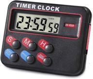 ⏲️ kitstar magnetic digital timer for kitchen cooking, countdown stopwatch - ideal for coffee shops, restaurants (black) logo