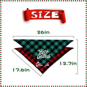 img 1 attached to Large Christmas Dog Cat Bandanas, 2 Pack - Classic Plaid Pet Bandana Triangle Bibs Kerchief Set - Dog Cat Christmas Costume Accessories Decoration