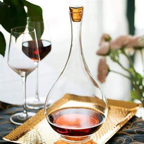 img 3 attached to 🍷 Wine Decanter with Stopper - 60 oz, Hand Blown 100% Lead Free Crystal Glass, Wine Accessories, Carafe, Gift Set, Air Aerator - BTaT Red Wine Decanter