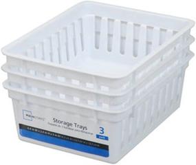 img 3 attached to Mainstay Basic Square Mini Bin Storage Trays - White - 3pk for Organized Space Optimization