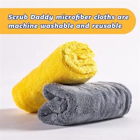 img 1 attached to Scrub Daddy Microfiber Cleaning Cloths - All-Purpose Towels, Highly Absorbent, Lint-Free, Streak-Free, Multi-Surface Cleaning Rags for Glass, Wood, Dusting, Shining, and Polishing - 2-Pack