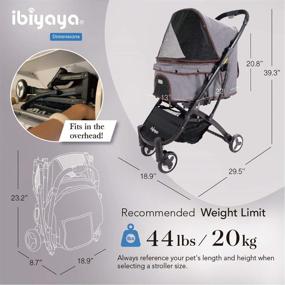 img 1 attached to 🐾 Compact Pet Stroller for Medium Dogs, Small Dogs, Cats - Grey Denim - One-Hand Folding Design - Lightweight for Trips - Premium Pet Travel Supplies for Puppies, Kittens