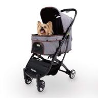 🐾 compact pet stroller for medium dogs, small dogs, cats - grey denim - one-hand folding design - lightweight for trips - premium pet travel supplies for puppies, kittens logo