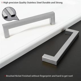 img 1 attached to 🔲 Contemporary Stainless Steel Cabinet Hardware Set: 30-Pack 5 Inch Brushed Nickel Square Cabinet Pulls by homdiy - Ideal for Modernizing Your Kitchen Drawers and Cupboards
