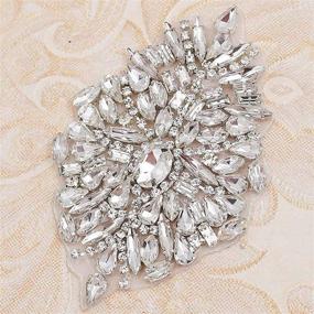 img 2 attached to Rhinestone Applique Embellishments Handmade 3 94X2 36