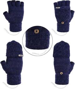 img 3 attached to 🧤 Large Size Dark Blue Unisex USB Heated Gloves Mitten Winter Warm Hands - Half & Full Finger Knitting Heated Laptop Gloves for Women, Men, Girls, Boys - Top Winter Gift Choice