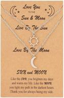 stainless steel sun and moon pendant evil eye friendship necklace set - colorful bling shell design, perfect couple distance matching jewelry with message card, ideal valentine's day gifts for boyfriend and girlfriend logo