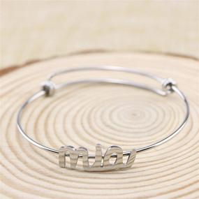 img 1 attached to Yiyang Name Bangle: Personalized Bracelet Jewelry Gift for Teen Girls and Women