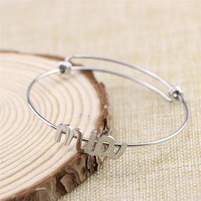 img 2 attached to Yiyang Name Bangle: Personalized Bracelet Jewelry Gift for Teen Girls and Women