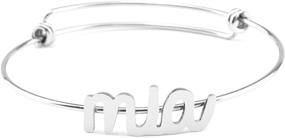 img 4 attached to Yiyang Name Bangle: Personalized Bracelet Jewelry Gift for Teen Girls and Women