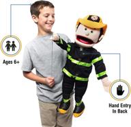fireman peach ventriloquist style puppet logo