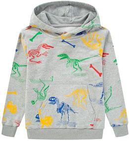 img 4 attached to Dinosaur Sweatshirts for Boys - TLAENSON Lightweight and Stretchy Clothing