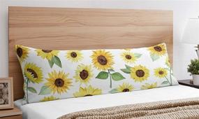 img 3 attached to Sunflower Boho Floral Body Pillow Case Cover - Farmhouse Watercolor Flower Design